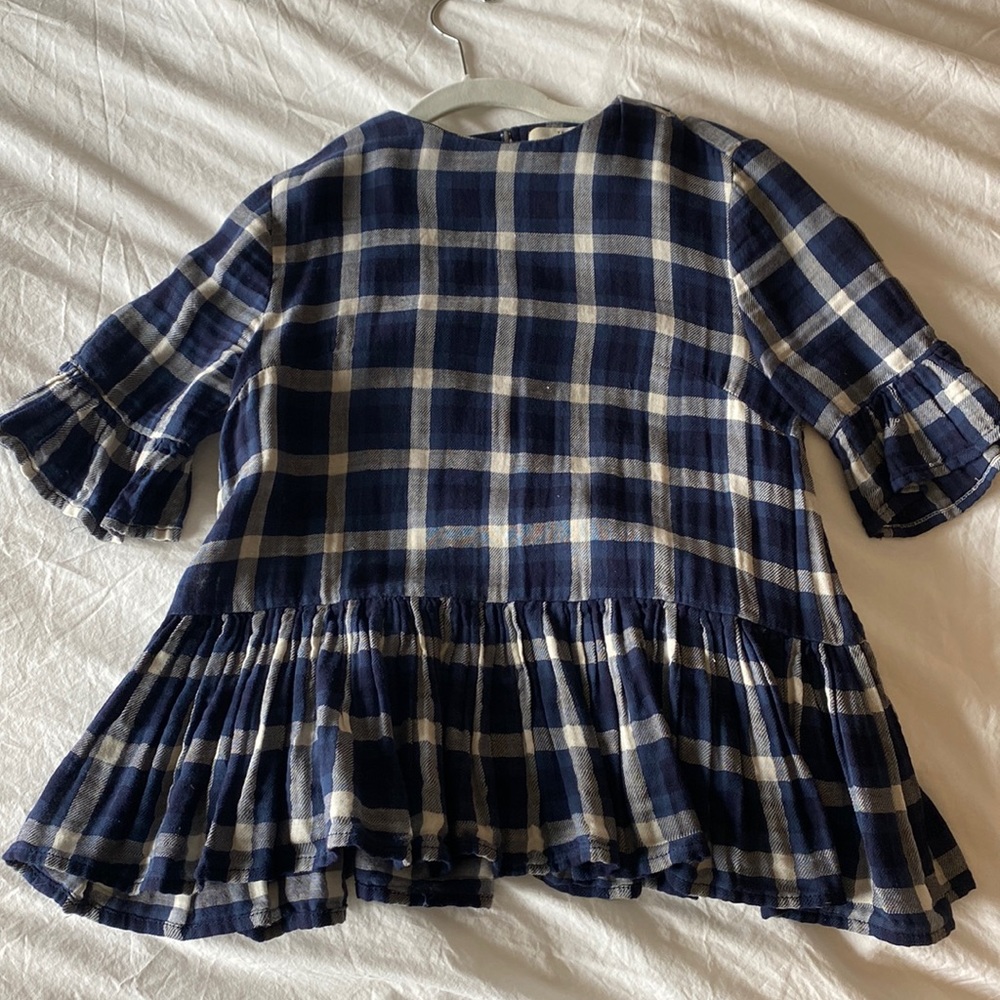Birds of Paradis by Trovata checked peplum top